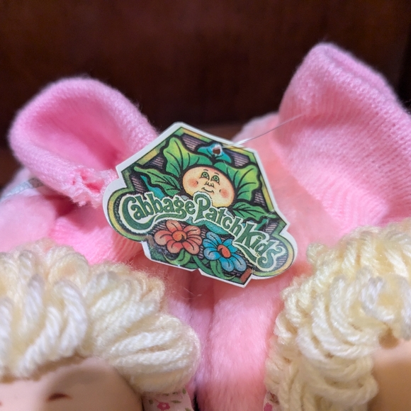 Vintage 1984 CABBAGE PATCH KIDS Pink Slippers Shoes - New With Tags - Hole - Picture 3 of 7